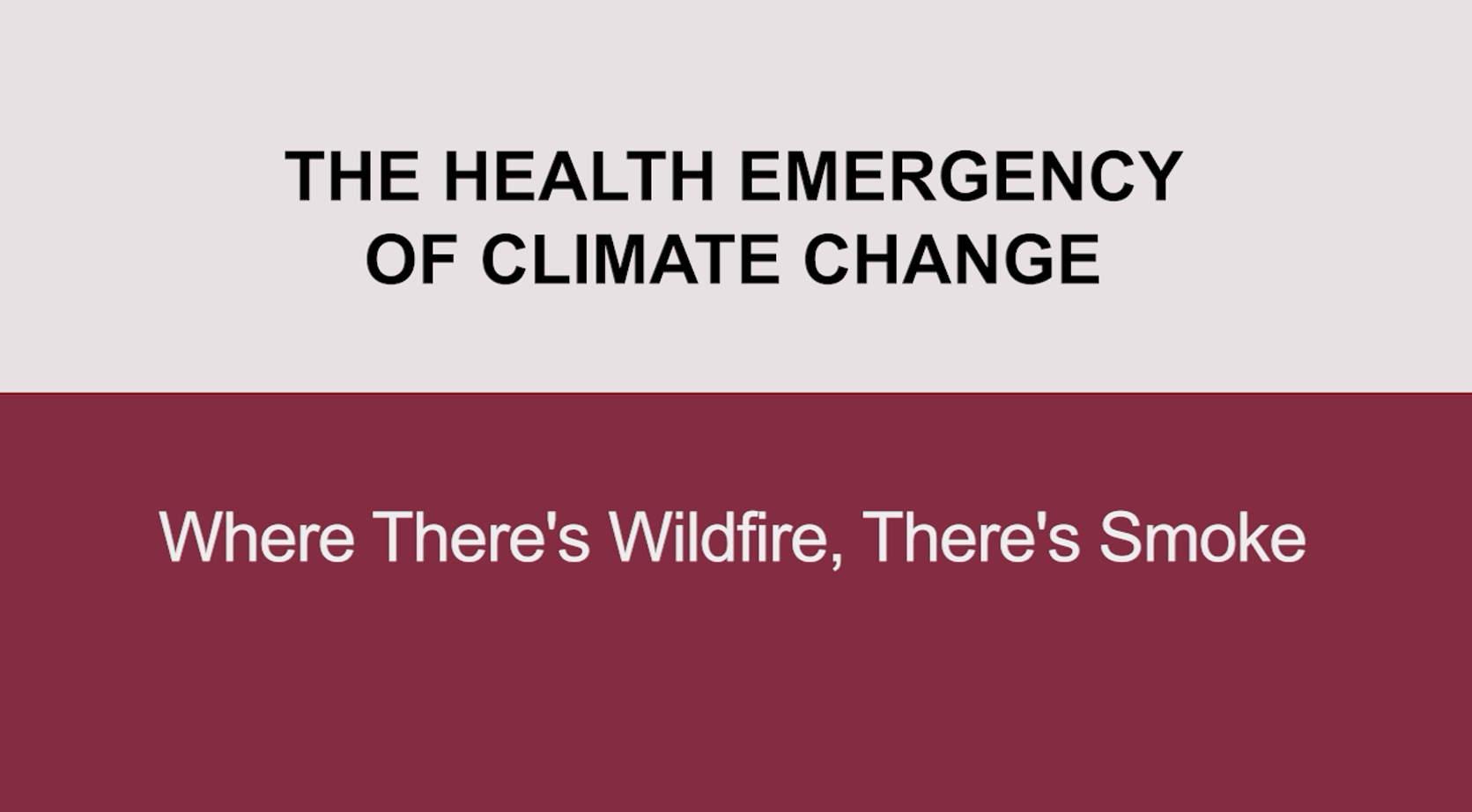 Where There's Wildfire, There's Smoke